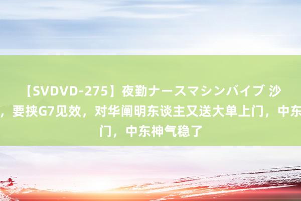 【SVDVD-275】夜勤ナースマシンバイブ 沙特大破局，要挟G7见效，对华阐明东谈主又送大单上门，中东神气稳了