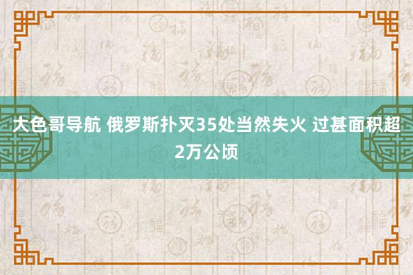 大色哥导航 俄罗斯扑灭35处当然失火 过甚面积超2万公顷