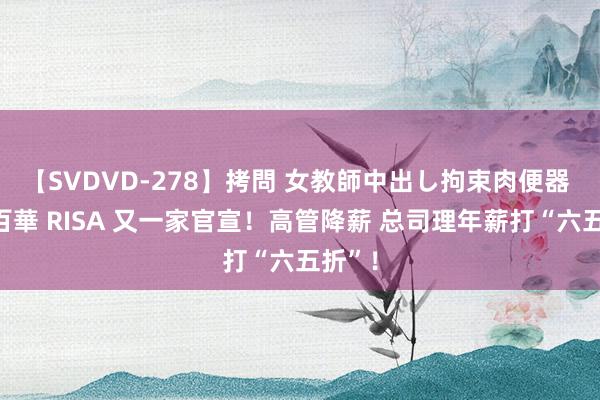 【SVDVD-278】拷問 女教師中出し拘束肉便器 仁科百華 RISA 又一家官宣！高管降薪 总司理年薪打“六五折”！