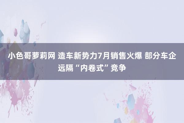 小色哥萝莉网 造车新势力7月销售火爆 部分车企远隔“内卷式”竞争