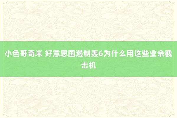 小色哥奇米 好意思国遏制轰6为什么用这些业余截击机