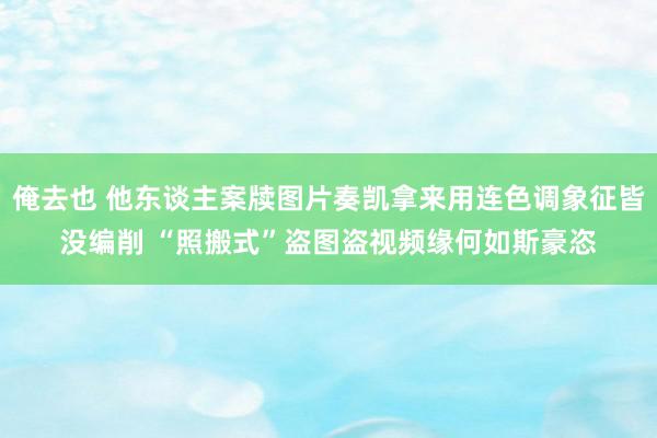 俺去也 他东谈主案牍图片奏凯拿来用连色调象征皆没编削 “照搬式”盗图盗视频缘何如斯豪恣