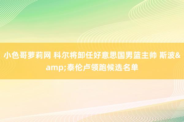 小色哥萝莉网 科尔将卸任好意思国男篮主帅 斯波&泰伦卢领跑候选名单